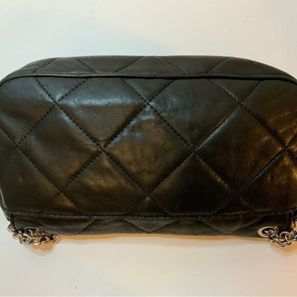 Michael Kors Black Quilted Leather Handbag with Silver Chain - Picture 8 of 11